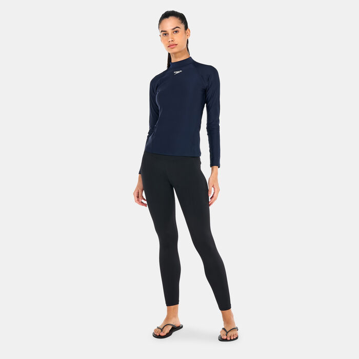 Speedo Women's Long Sleeve Rashguard Blue Speedo Women's Long Sleeve Rashguard Blue image number 2
