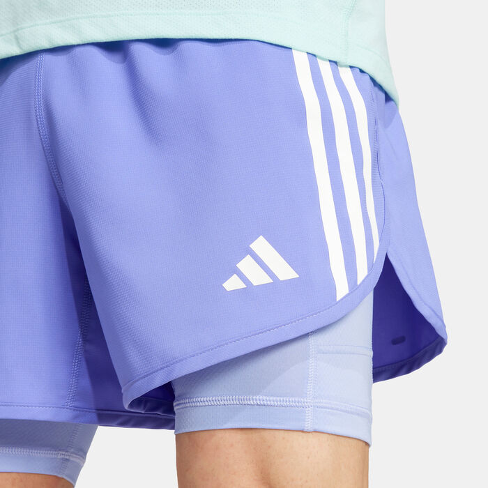 adidas Men's Own The Run 2-in-1 Running Shorts Blue image number 4