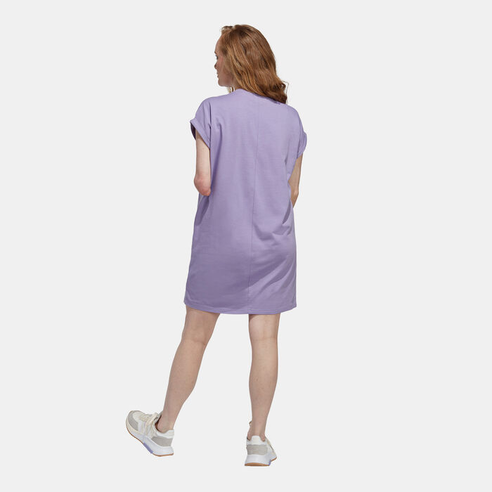 adidas Originals Women's Adicolor Classics Trefoil Tee Dress Purple adidas Originals Women's Adicolor Classics Trefoil Tee Dress Purple image number 1