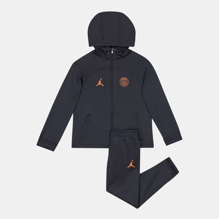 Jordan Kids' Paris Saint-Germain Strike Away Dri-FIT Hooded Football Tracksuit (Younger Kids) Black image number 0