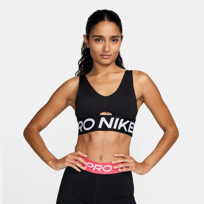 Nike Women's Pro Indy Plunge Medium-Support Sports Bra Black