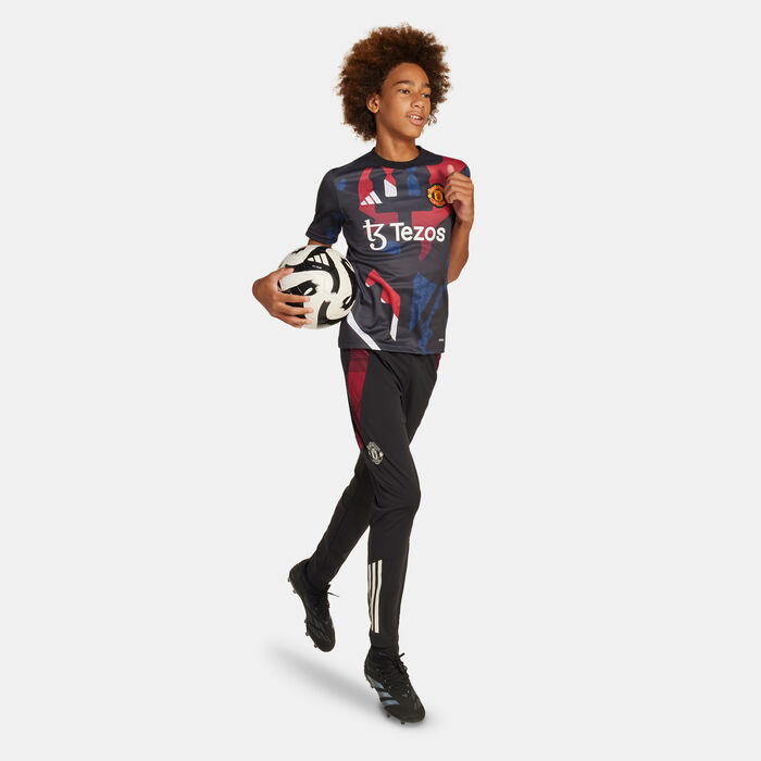 adidas Kids' Manchester United 24/25 Pre-Match Football Top Red adidas Kids' Manchester United 24/25 Pre-Match Football Top Red image number 2