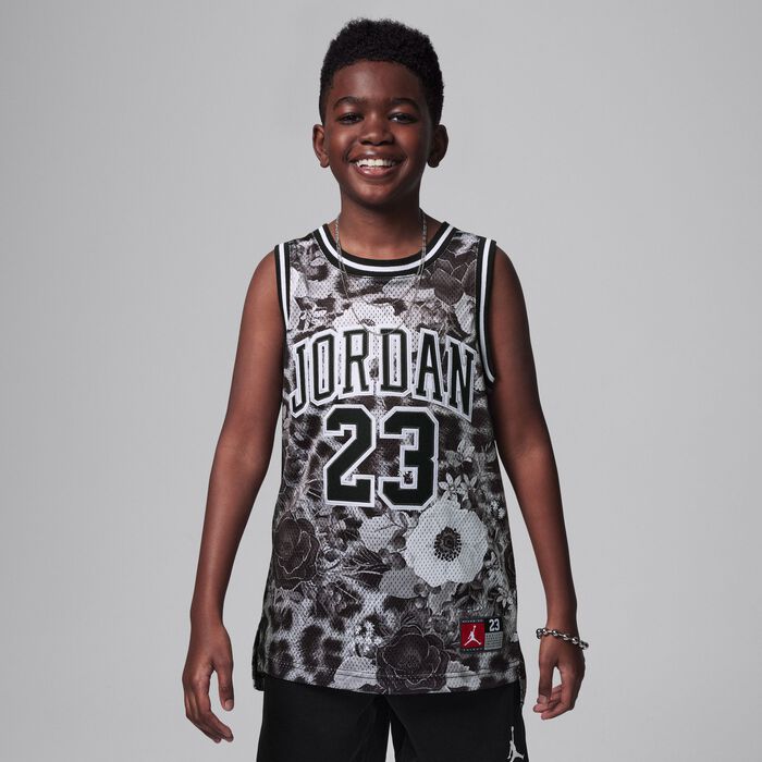 Jordan Kids' 23 Striped Jersey Top Grey Jordan Kids' 23 Striped Jersey Top Grey image number 0