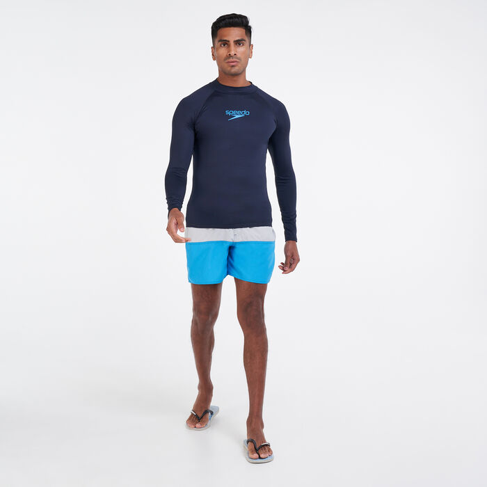 Speedo Men's Essential Rashguard Swimming T-Shirt Blue Speedo Men's Essential Rashguard Swimming T-Shirt Blue image number 2