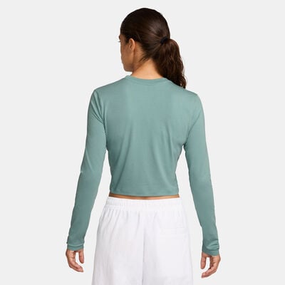 Nike Women's Sportswear Chill Knit Crop Top Grey Nike Women's Sportswear Chill Knit Crop Top Grey