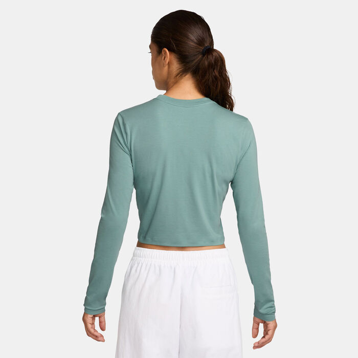 Nike Women's Sportswear Chill Knit Crop Top Grey Nike Women's Sportswear Chill Knit Crop Top Grey image number 1