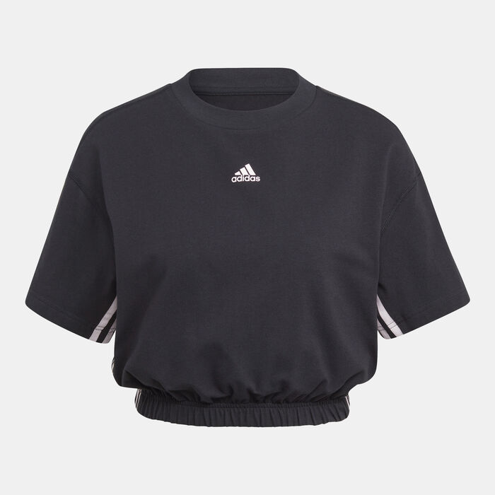 adidas Women's Dance 3-Stripes Crop Top Black adidas Women's Dance 3-Stripes Crop Top Black image number 4