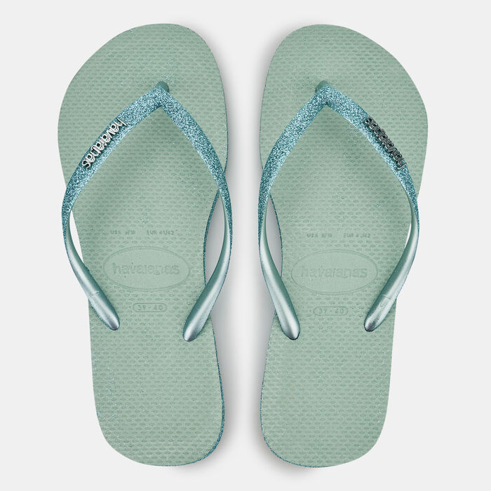 Havaianas Women's Slim Sparkle II Flip Flops Green Havaianas Women's Slim Sparkle II Flip Flops Green image number 0