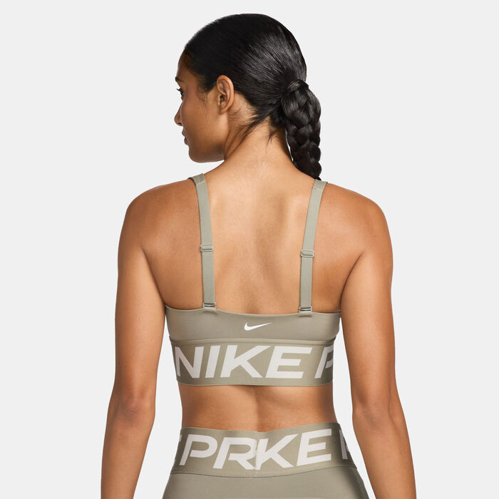 Nike Women's Pro Indy Plunge Medium-Support Sports Bra Green image number 1