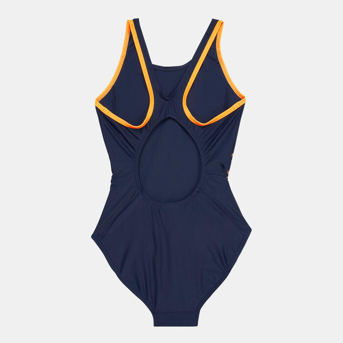 Speedo Kids' Boom Logo Splice Muscleback Swimsuit Black image number 1