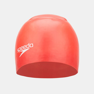 Speedo Plain Moulded Silicone Swimming Cap Red