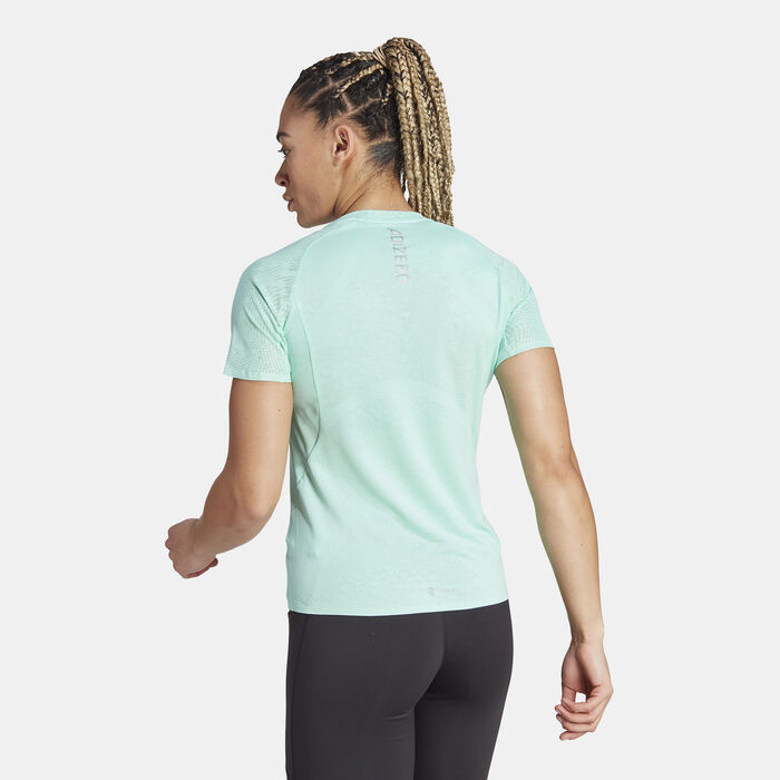adidas Women's Adizero Running T-Shirt Green image number 1