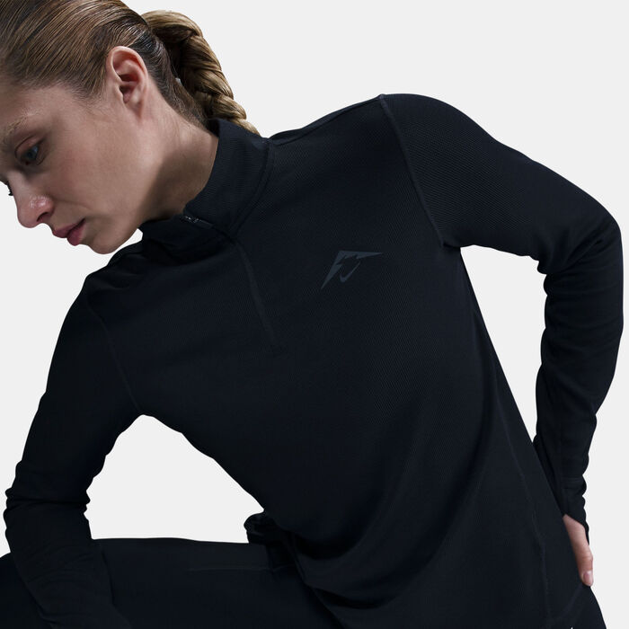 Nike Women's Trail Dri-FIT Running Top Black Nike Women's Trail Dri-FIT Running Top Black image number 5