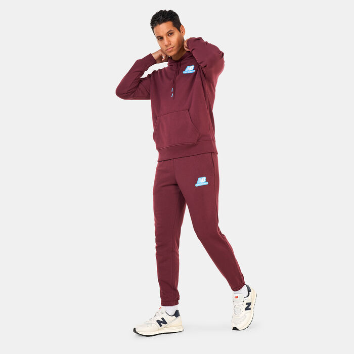 New Balance Men's NB Essentials Stacked Rubber PO Hoodie Red New Balance Men's NB Essentials Stacked Rubber PO Hoodie Red image number 2