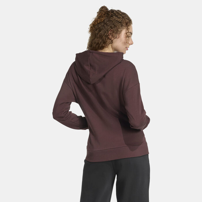 adidas Women's Essentials Small Logo Hoodie Brown adidas Women's Essentials Small Logo Hoodie Brown image number 1