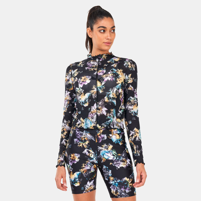 PUMA Women's Crystal Galaxy Printed Long Sleeve Fitted T-Shirt Black image number 0