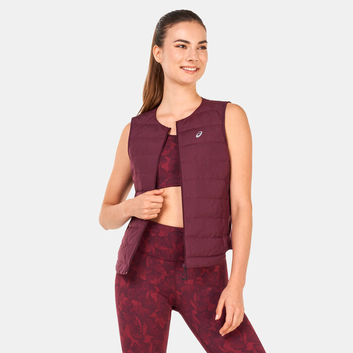 ASICS Women's Runkoyo Padded Vest Red ASICS Women's Runkoyo Padded Vest Red image number 0