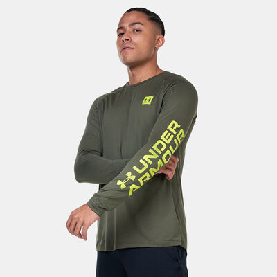 Under Armour Men's UA Tech™ Print Fill Long Sleeve Training T-Shirt Green