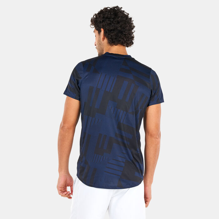 Nike Men's Court Dri FIT Advantage Printed T-Shirt Blue Nike Men's Court Dri FIT Advantage Printed T-Shirt Blue image number 1