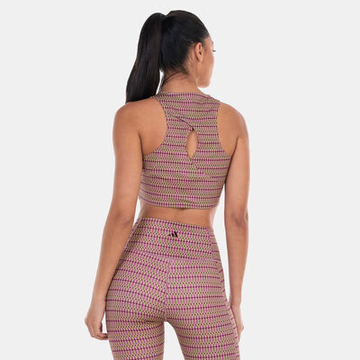 adidas Women's Yoga Studio Print Tank Top Brown