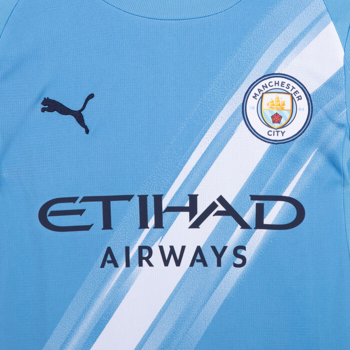 PUMA Kids' Manchester City 25/26 Home Replica Football Jersey Blue PUMA Kids' Manchester City 25/26 Home Replica Football Jersey Blue image number 3