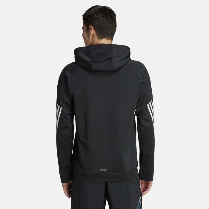 adidas Men's Train Icons 3-Stripes Training Hoodie Black image number 1