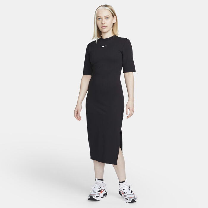Nike Women's Sportswear Essential Midi Dress Black Nike Women's Sportswear Essential Midi Dress Black image number 0