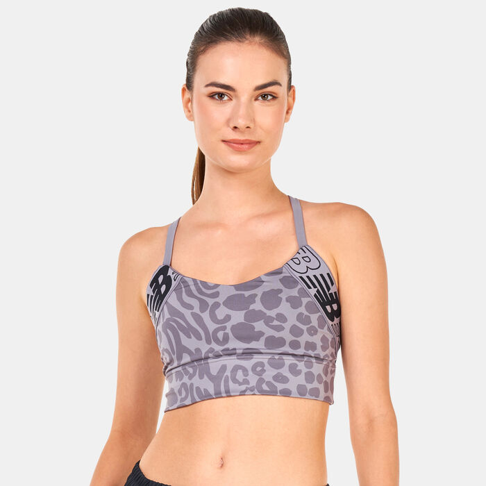 New Balance Women's Relentless Printed Crop Sports Bra Black New Balance Women's Relentless Printed Crop Sports Bra Black image number 0