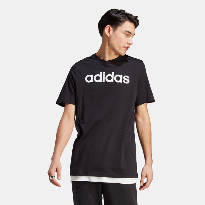 adidas Men's Essentials Linear Embroidered Logo T-Shirt Black adidas Men's Essentials Linear Embroidered Logo T-Shirt Black image number 0