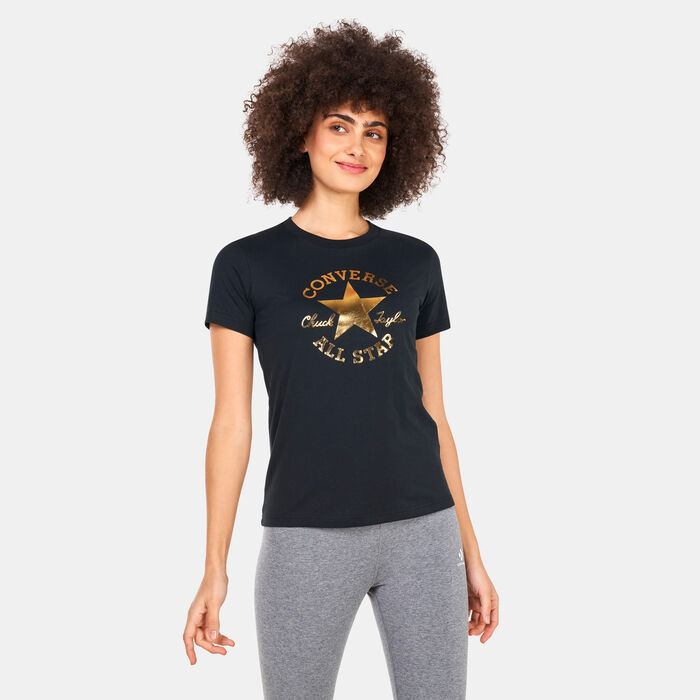 Converse Women's Metallic Chuck Taylor T-Shirt Purple Converse Women's Metallic Chuck Taylor T-Shirt Purple image number 0