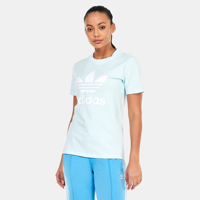 adidas Originals Women's Adicolor Classics Trefoil T-Shirt Blue adidas Originals Women's Adicolor Classics Trefoil T-Shirt Blue image number 0