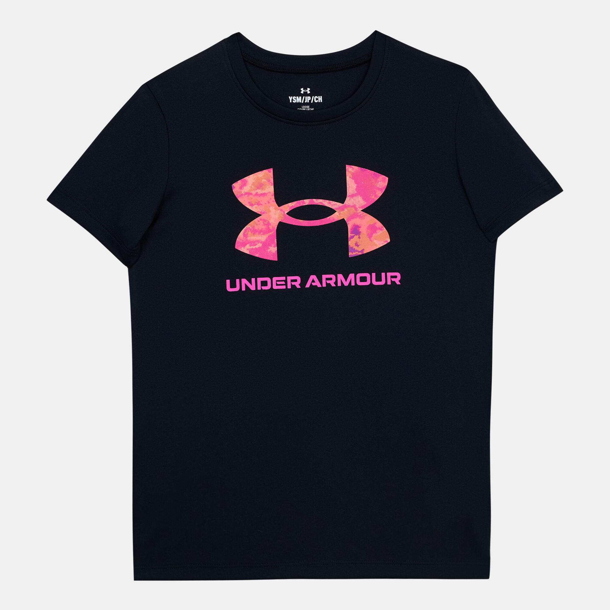 Pink under armour deals shirt youth