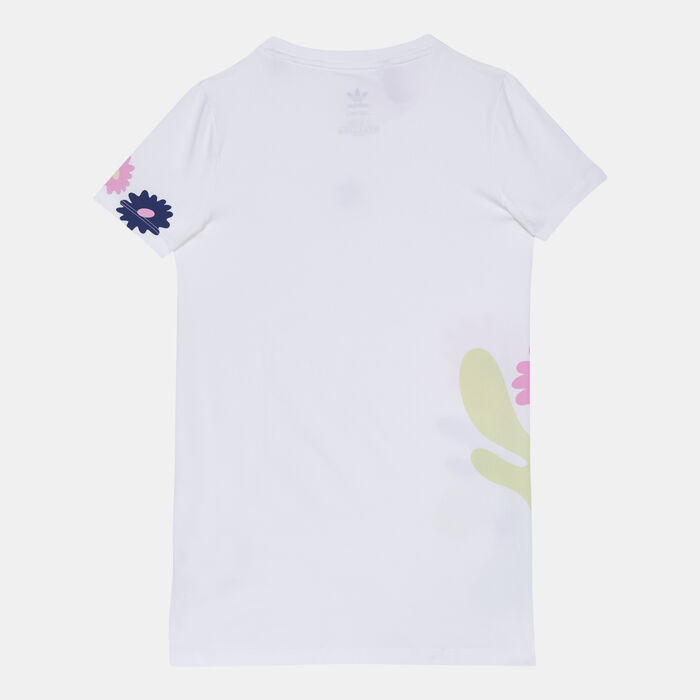 adidas Originals Kids' Flower Print T-Shirt Dress adidas Originals Kids' Flower Print T-Shirt Dress image number 1