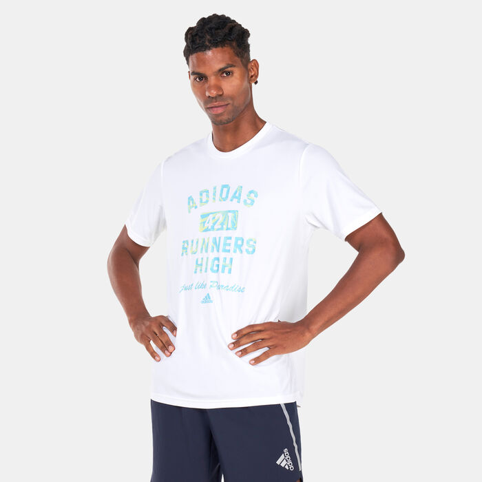 adidas Men's Slogan Running Graphic T-Shirt White image number 0
