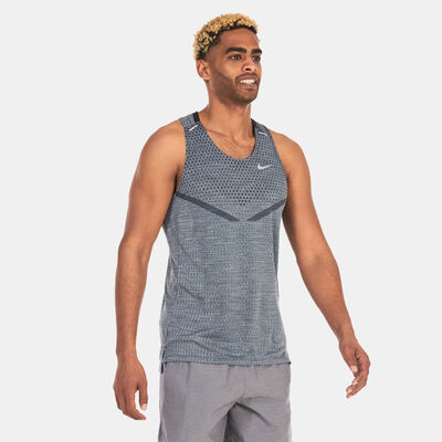 Nike Men's Dri-FIT ADV TechKnit Ultra Running Tank Grey