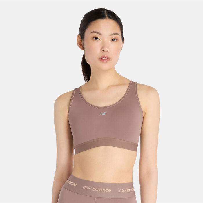 New Balance Women's Essential High-Support Running Sports Bra Beige New Balance Women's Essential High-Support Running Sports Bra Beige image number 0
