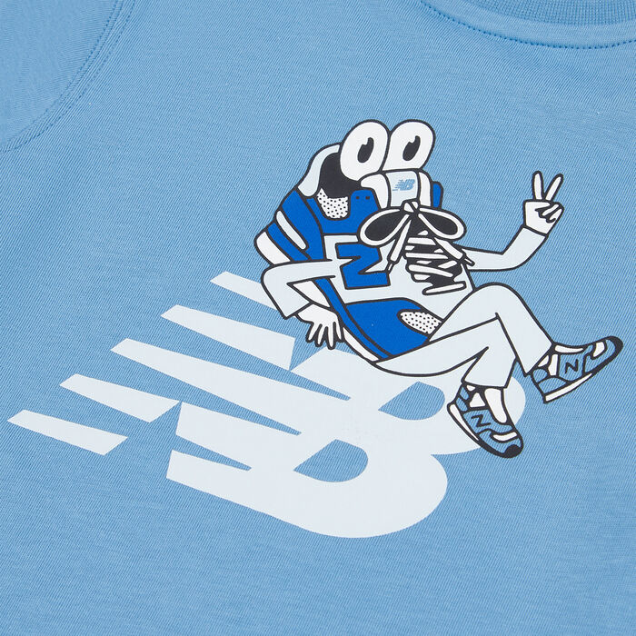 New Balance Kids' Sneaker Guy Ringer T-Shirt And Shorts Set Blue image number 4