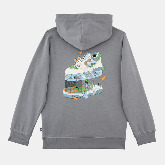 New Balance Kids' Fitness Centre Illustrated Hoodie White New Balance Kids' Fitness Centre Illustrated Hoodie White image number 1