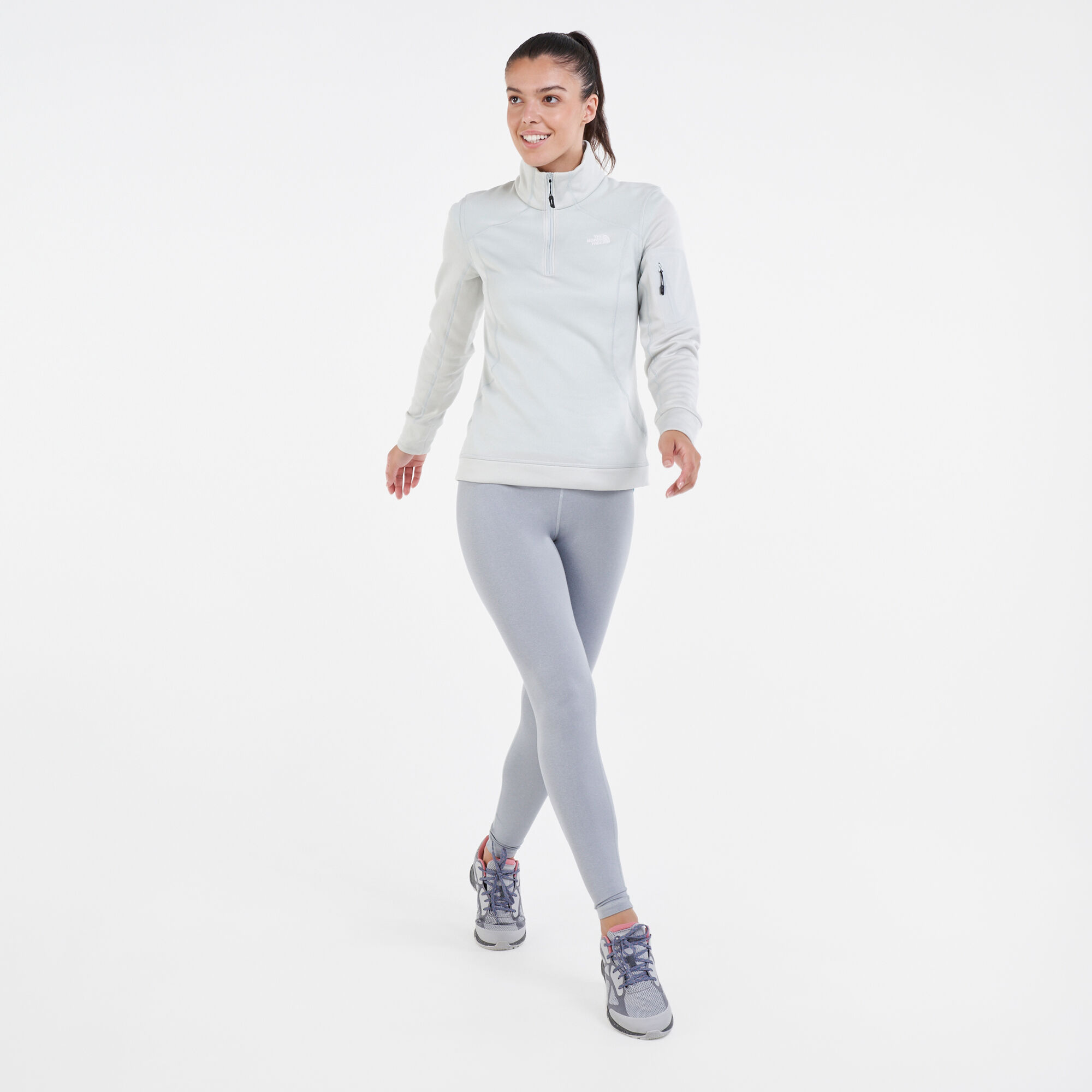 The North Face Women s Impendor Powerdry 1 4 Zip Jacket Grey in