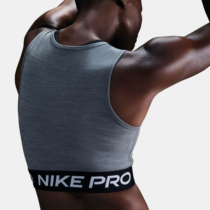 Nike Women's Pro Dri-FIT Crop Top Grey image number 5