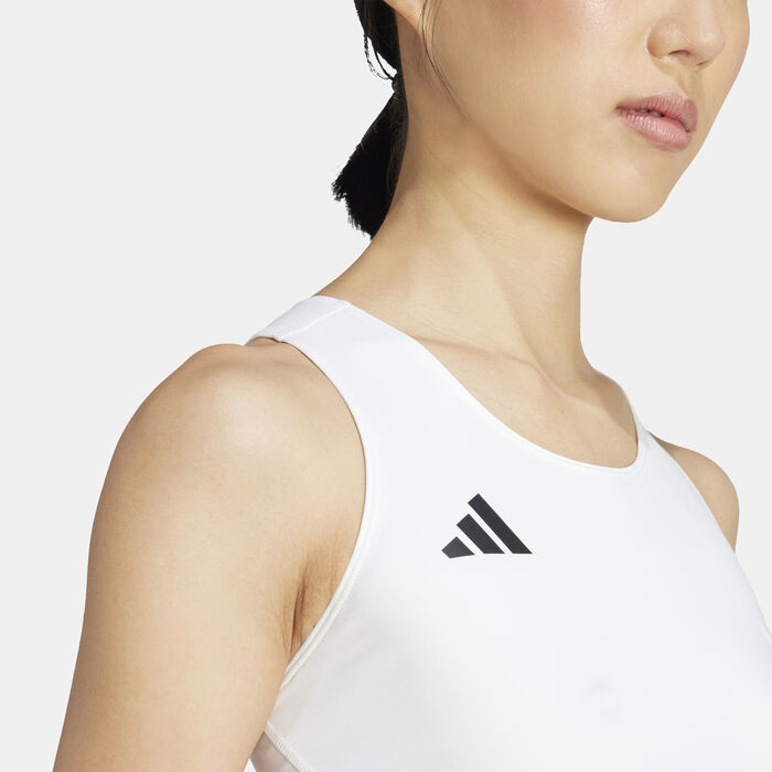 adidas Women's Adizero Essentials Running Crop Top White adidas Women's Adizero Essentials Running Crop Top White image number 4