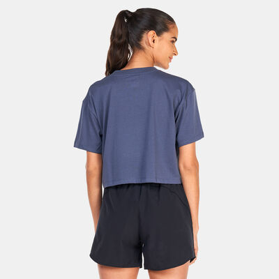 Under Armour Women's UA Branded Logo Crop Top Grey