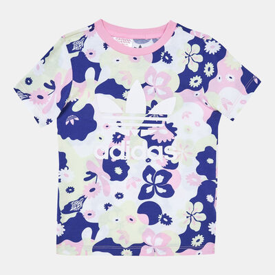 adidas Originals Kids' Flower Allover Print T-Shirt Multi-Color adidas Originals Kids' Flower Allover Print T-Shirt Multi-Color