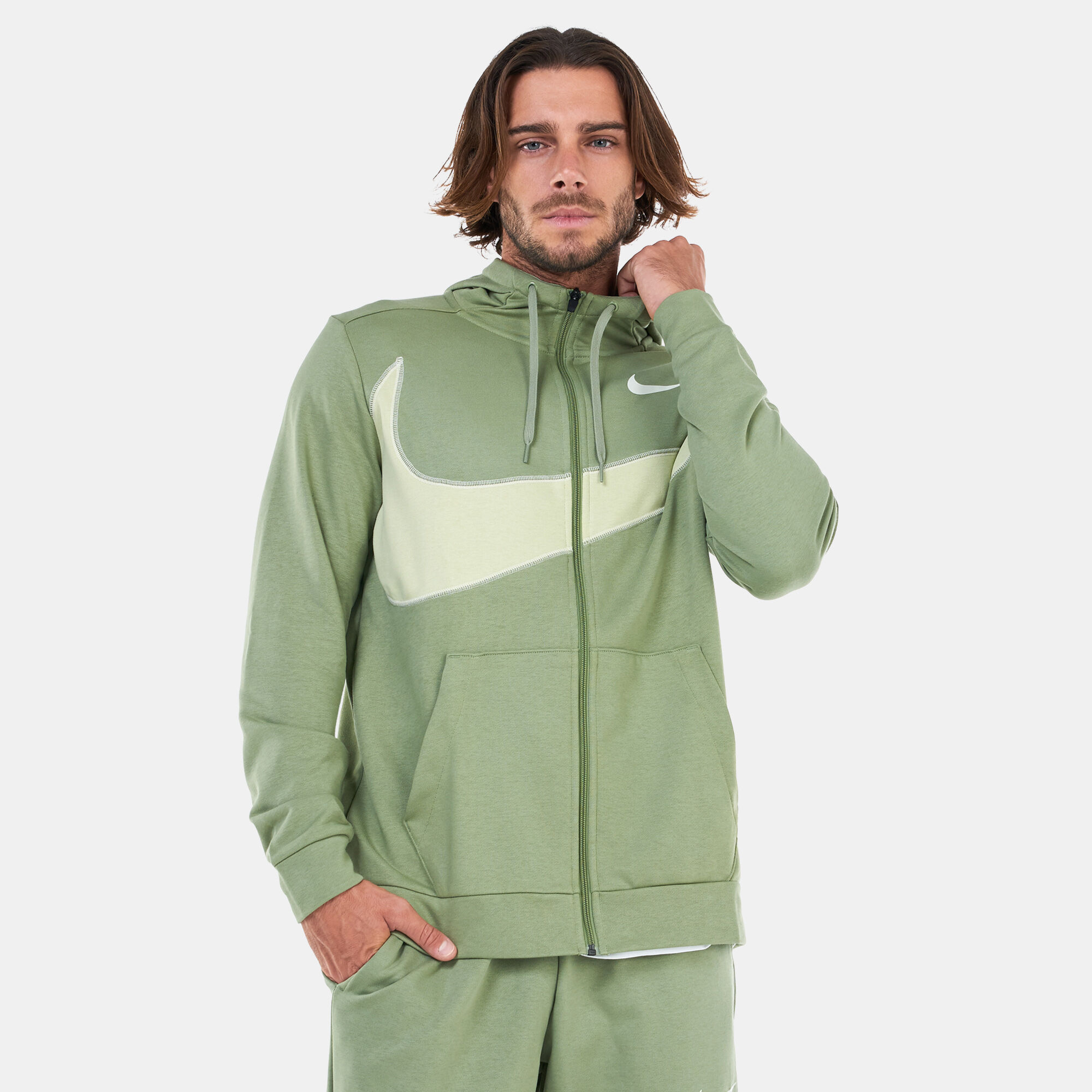 Nike dri fit hoodie green on sale