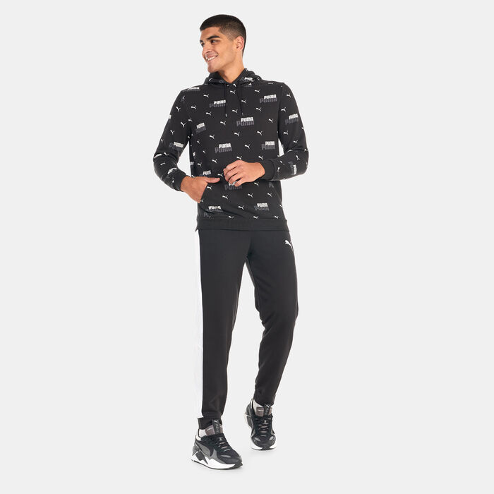 PUMA Men's Essentials+ Logo Power Printed Hoodie Black image number 2