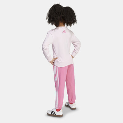 adidas Kids' Seasonal Essentials Adiraptor Fleece Joggers Set Pink adidas Kids' Seasonal Essentials Adiraptor Fleece Joggers Set Pink