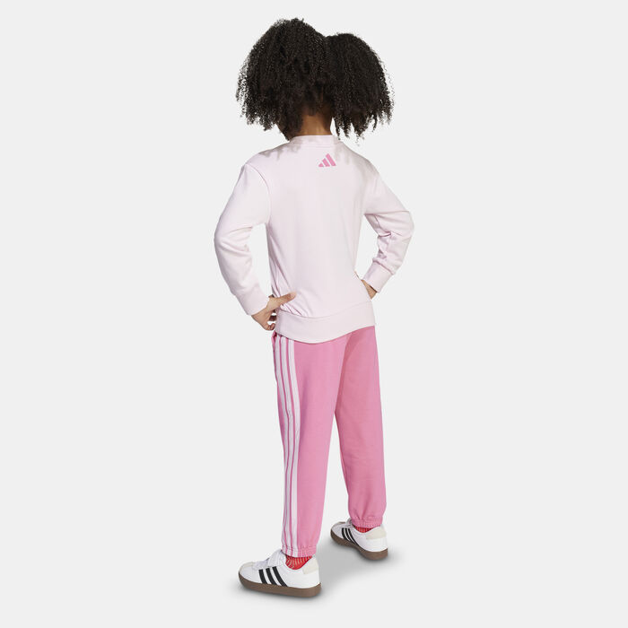 adidas Kids' Seasonal Essentials Adiraptor Fleece Joggers Set Pink adidas Kids' Seasonal Essentials Adiraptor Fleece Joggers Set Pink image number 1