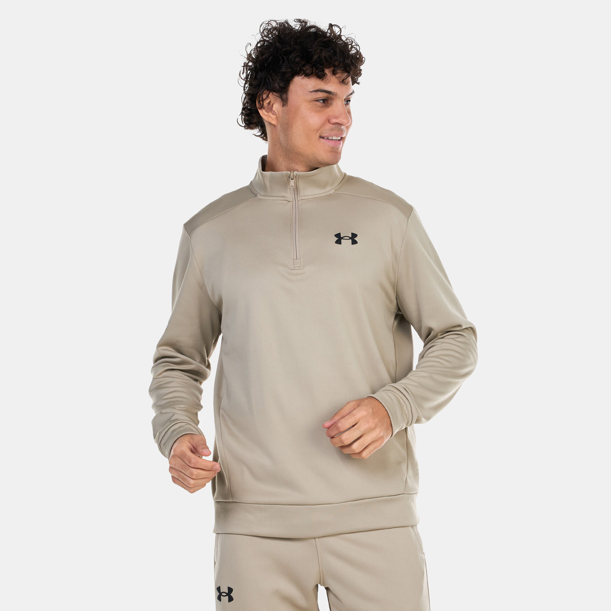Buy Under Armour Men s Armour Fleece 1 4 Zip Sweatshirt Beige in