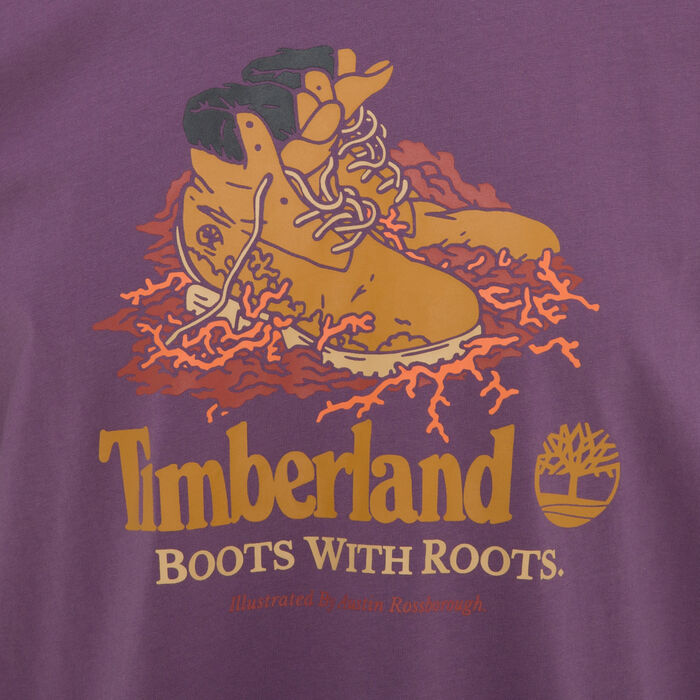 Timberland Men's Boot Graphic T-Shirt Purple image number 2