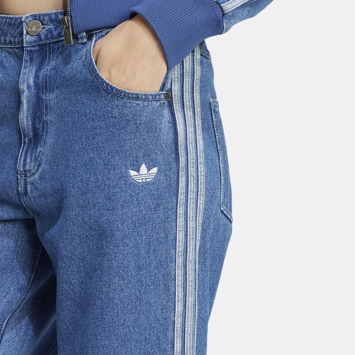 adidas Originals Women's Adicolor Denim 3-Stripes Track Pants Blue adidas Originals Women's Adicolor Denim 3-Stripes Track Pants Blue image number 3